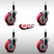 Service Caster 4'' SS Red Poly Wheel Swivel 1'' Expanding Stem Caster Set, 4PK SCC-SSEX20S414-PPUB-RED-1-4 - alternate 4